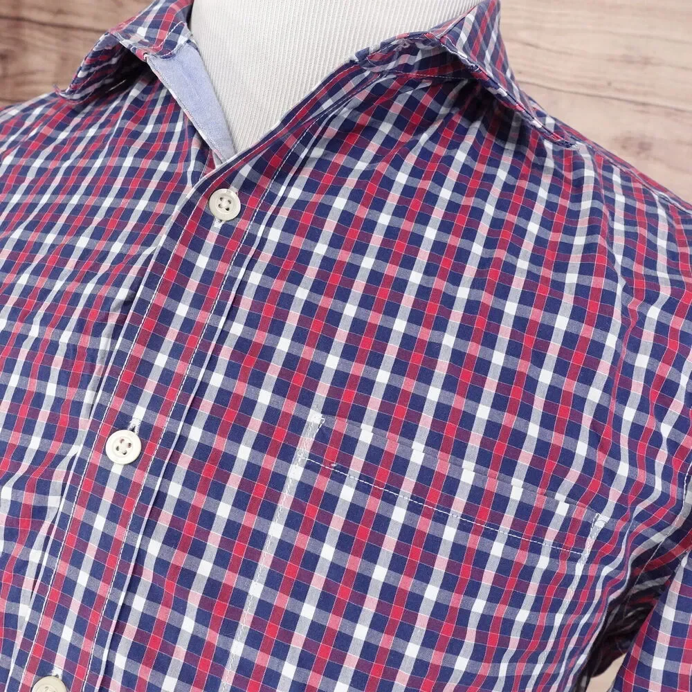 BANANA‎ REPUBLIC SOFT WASH GINGHAM CHECK BUTTON DOWN SHIRT MENS SIZE M MEDIUM